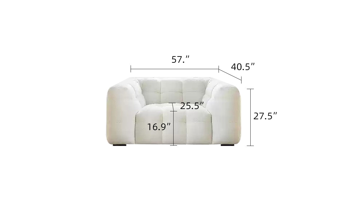 Aeris Candy-Shaped Upholstered Boucle Couch