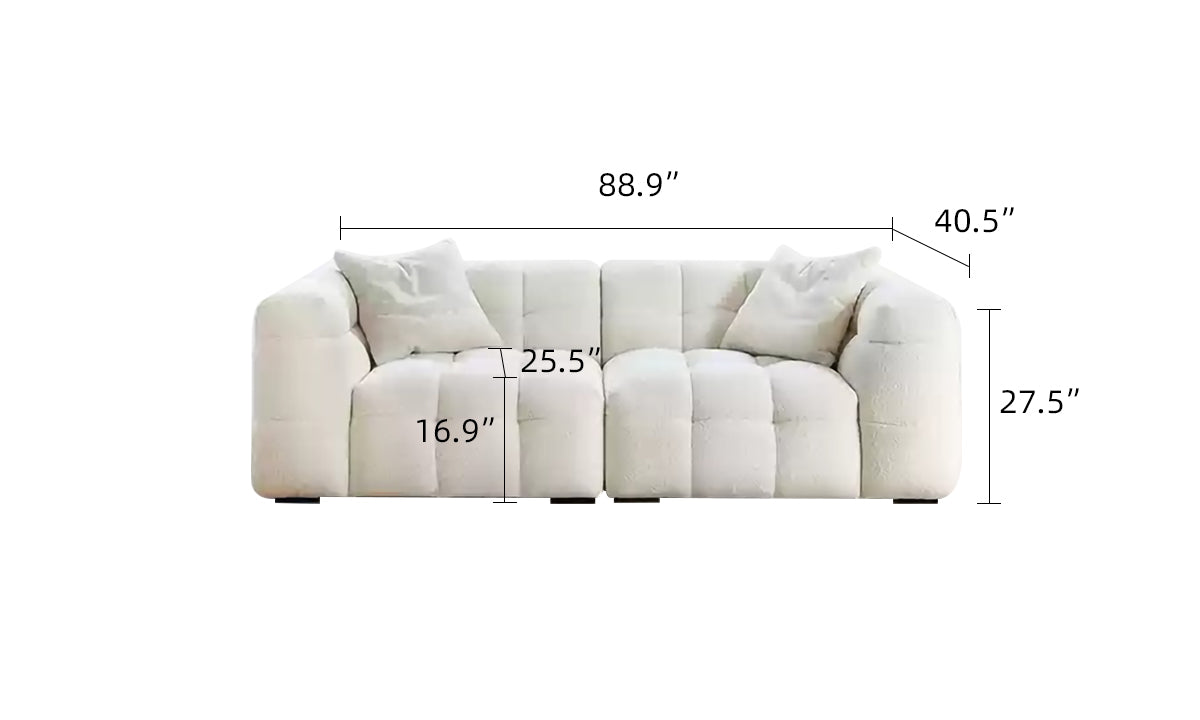 Aeris Candy-Shaped Upholstered Boucle Couch