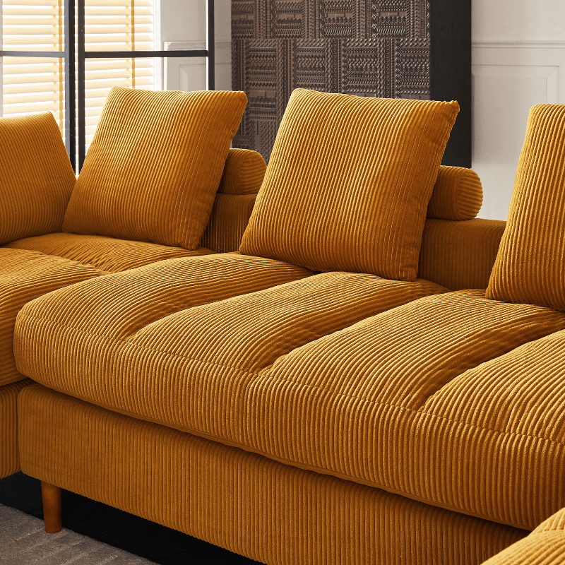 Belle Oversized Corduroy Chaise U-Shaped Modular Sectional