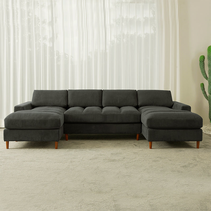 Belle Oversized Corduroy Chaise U-Shaped Modular Sectional