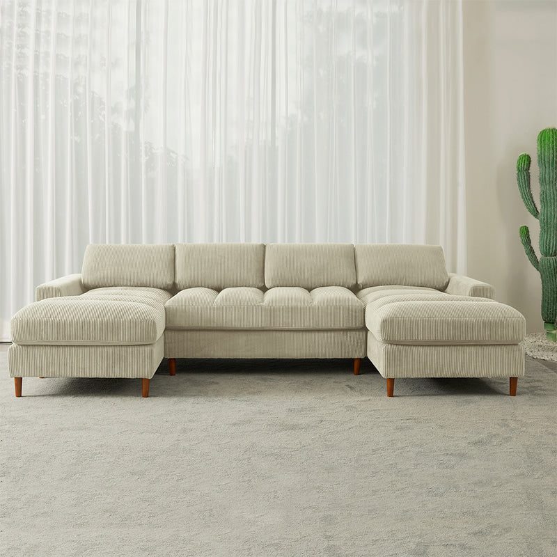 Belle Oversized Corduroy Chaise U-Shaped Modular Sectional