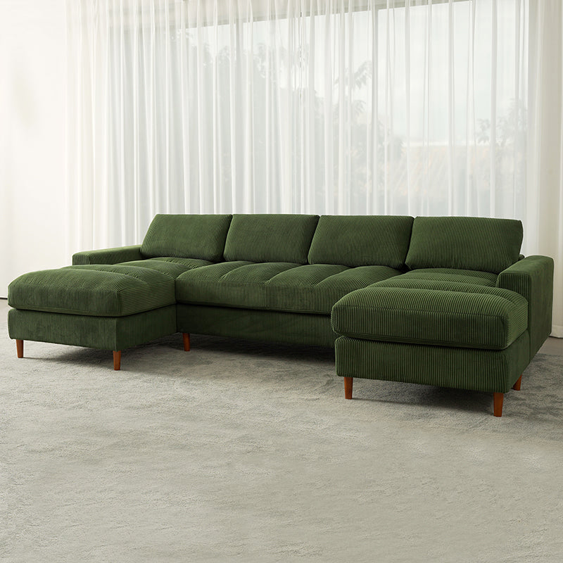 Belle Oversized Corduroy Chaise U-Shaped Modular Sectional