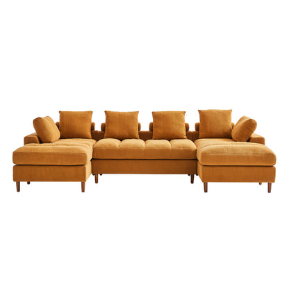 Belle Oversized Corduroy Chaise U-Shaped Modular Sectional