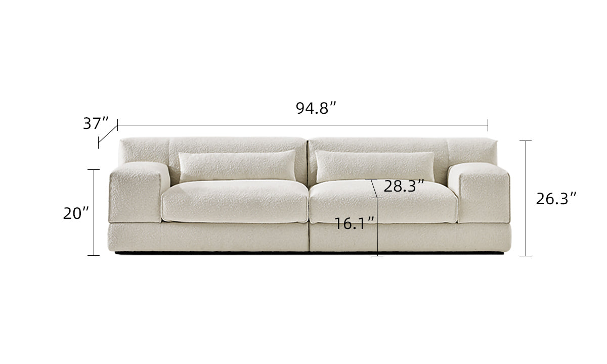 Cisney Modern Minimalist Upholstered Boucle Couch