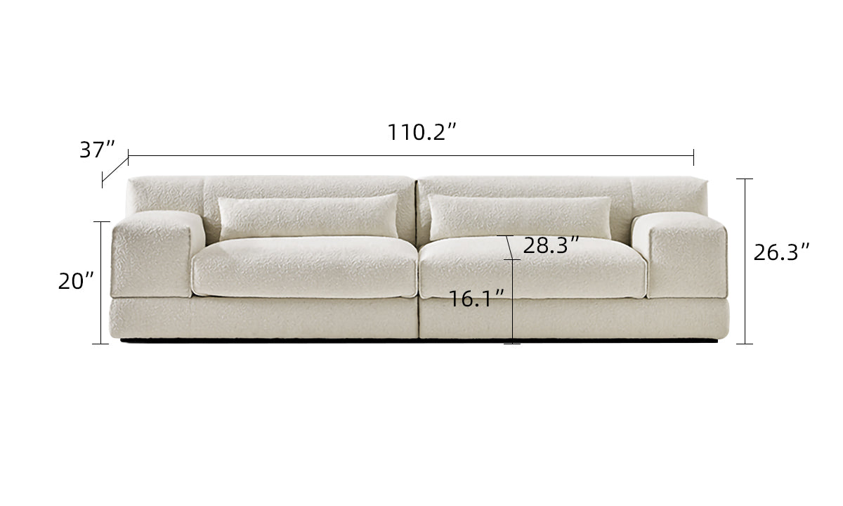 Cisney Modern Minimalist Upholstered Boucle Couch