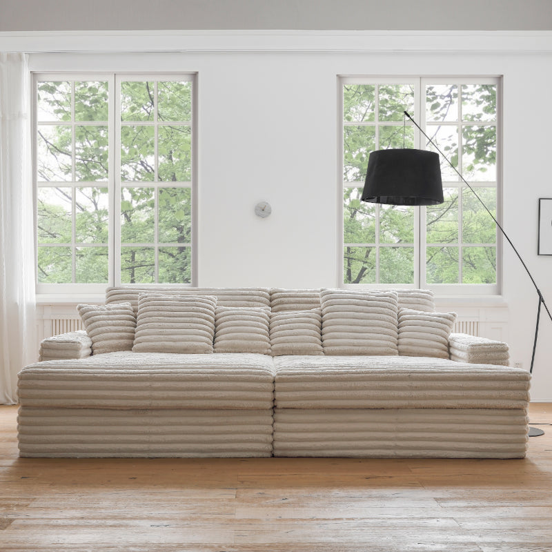 Second image of Federico 120'' Beige Plush Double Chaise Sofa