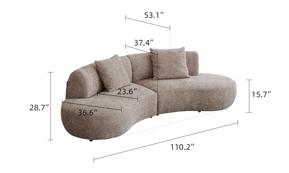 Jermaine Curved Modular Chenille Sectional