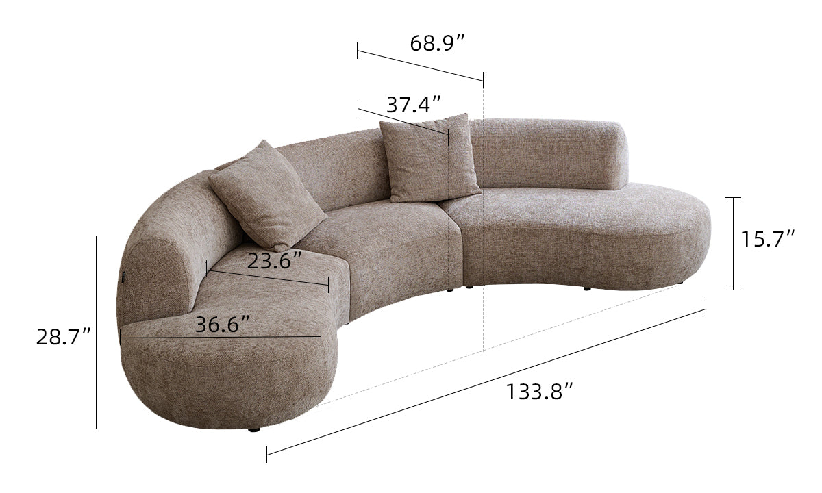 Jermaine Curved Modular Chenille Sectional