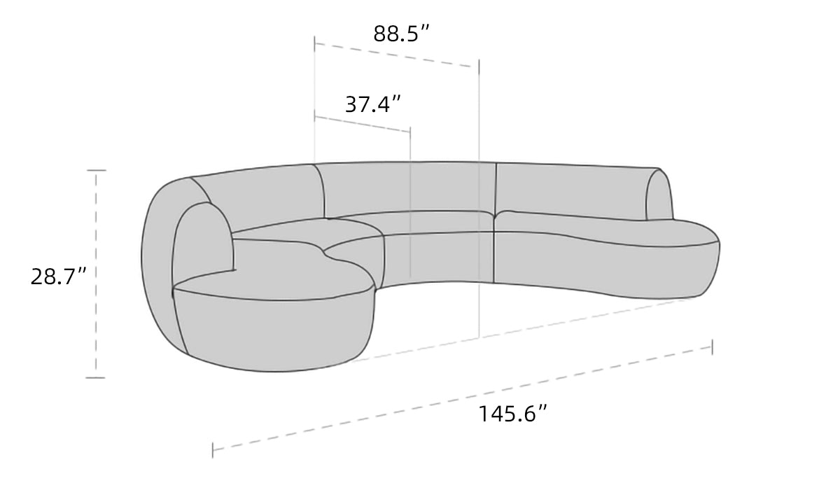 Jermaine Curved Modular Chenille Sectional