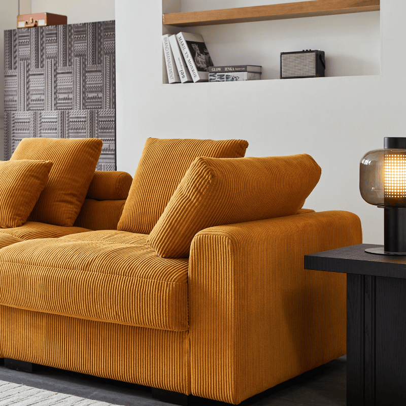 Julie Oversized Corduroy Deep-Seated U-Shaped Modular Sectional