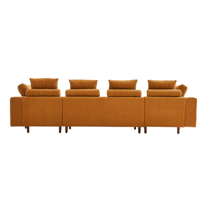 Julie Oversized Corduroy Deep-Seated U-Shaped Modular Sectional