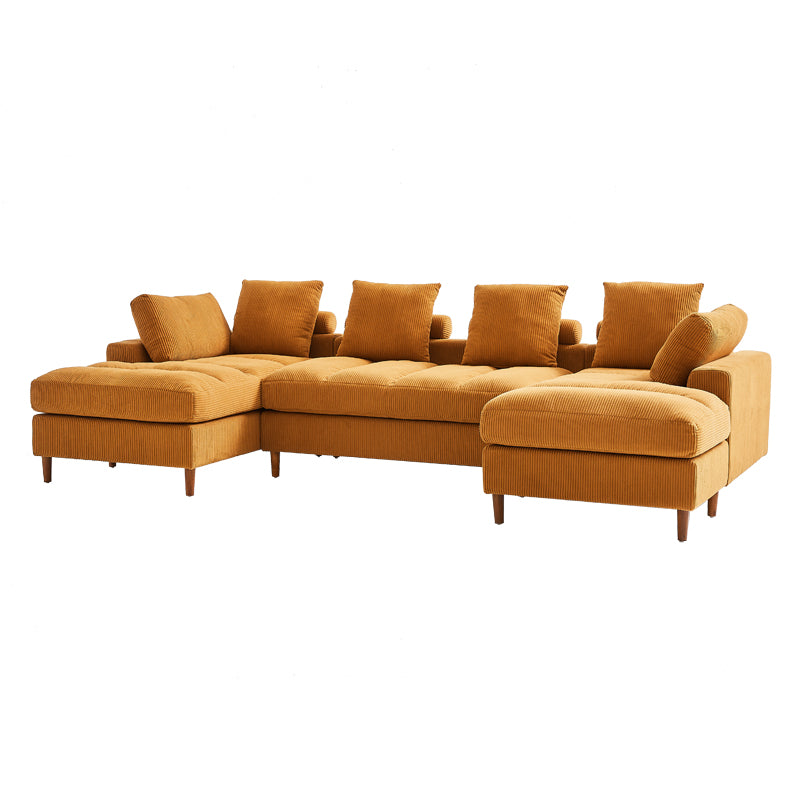 Julie Oversized Corduroy Deep-Seated U-Shaped Modular Sectional