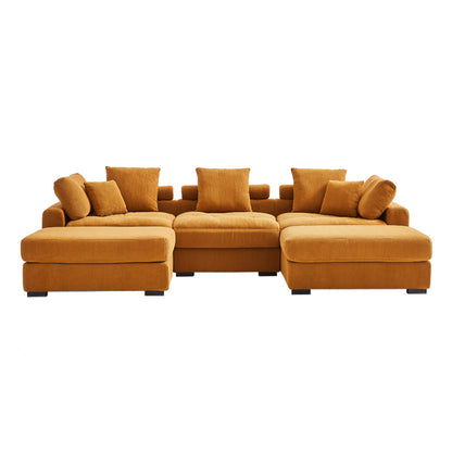 Julie Oversized Corduroy Deep-Seated U-Shaped Modular Sectional