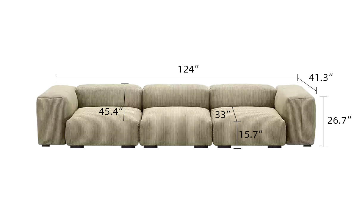 Marshall Square Free-Combined Modular Chenille Sectional