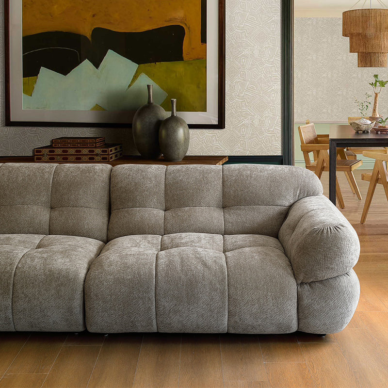 Tiffany Marshmallow Upholstered Boucle Couch