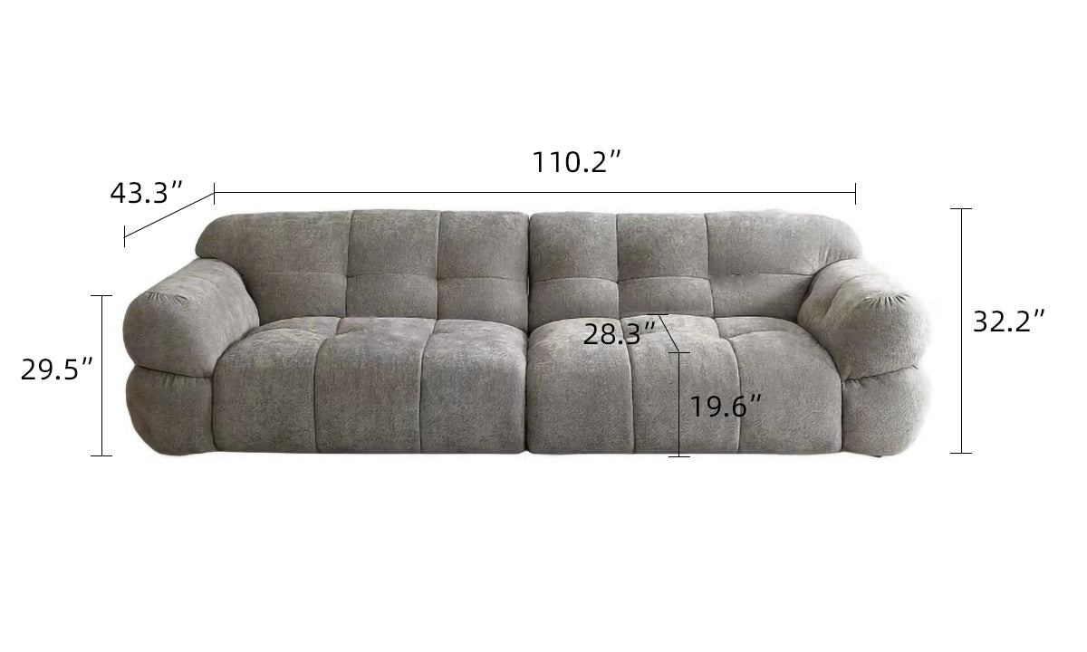 Tiffany Marshmallow Upholstered Boucle Couch