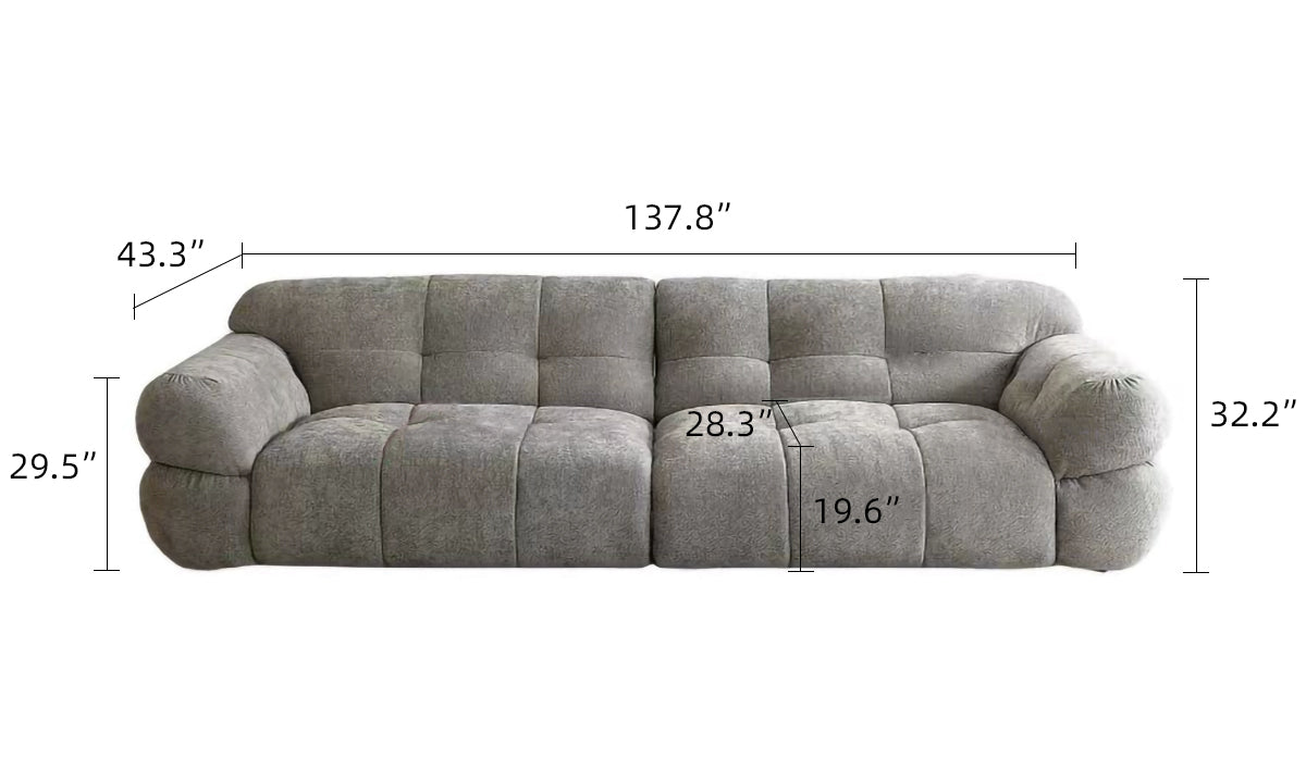 Tiffany Marshmallow Upholstered Boucle Couch