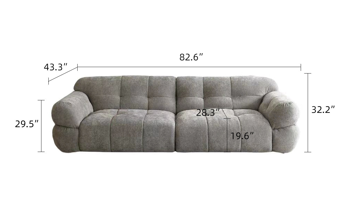 Tiffany Marshmallow Upholstered Boucle Couch