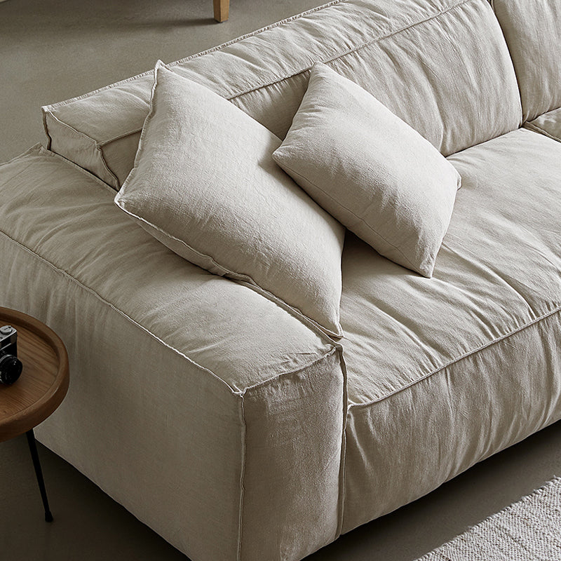 Verona Minimalist Linen Fabric Block Sofa