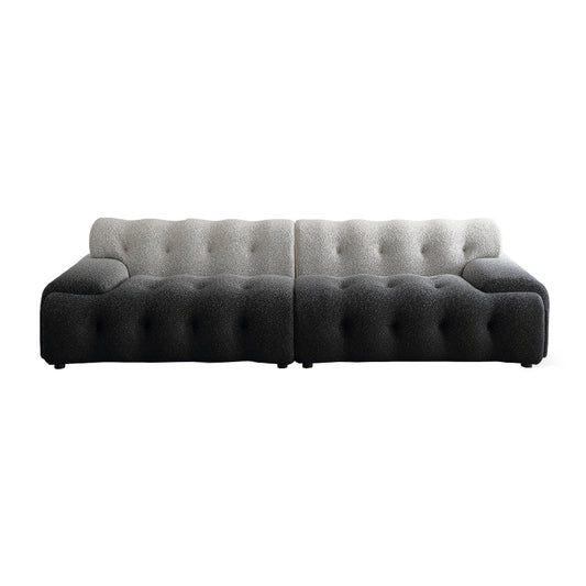 Yuffie Minimalist Gradient Boucle Upholstered Sofa